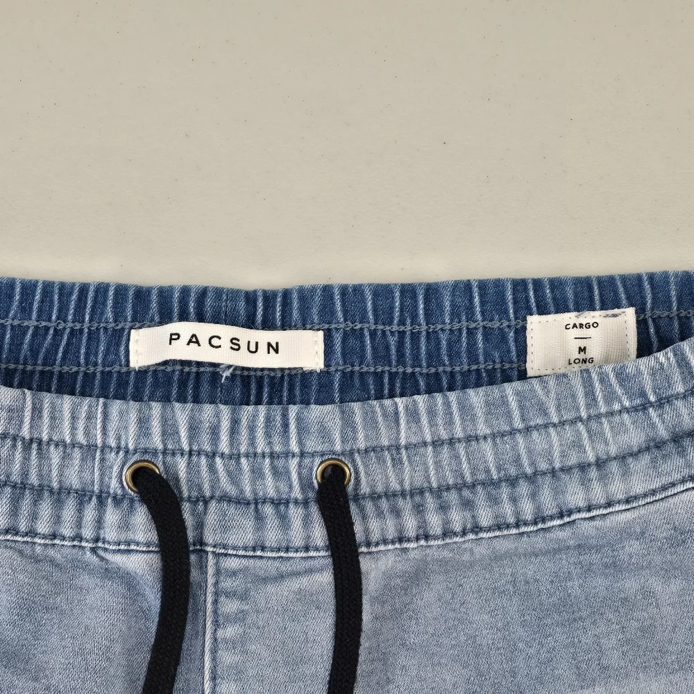 Pacsun Cargo Denim Jogger Jeans Light Wash Men's Size M Long